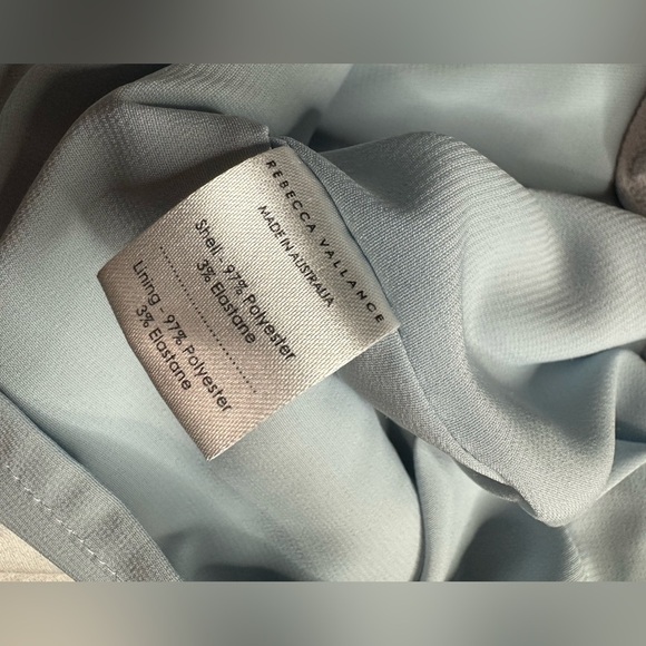 Rebecca Vallance Billie Flare Ruffle Mini Dress Sz 8 Ice Blue feminine work - Picture 6 of 6